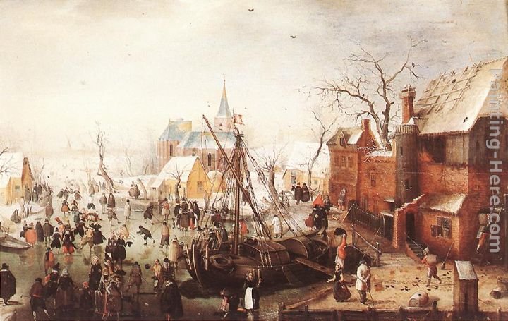 Hendrick Avercamp Winter Scene at Yselmuiden